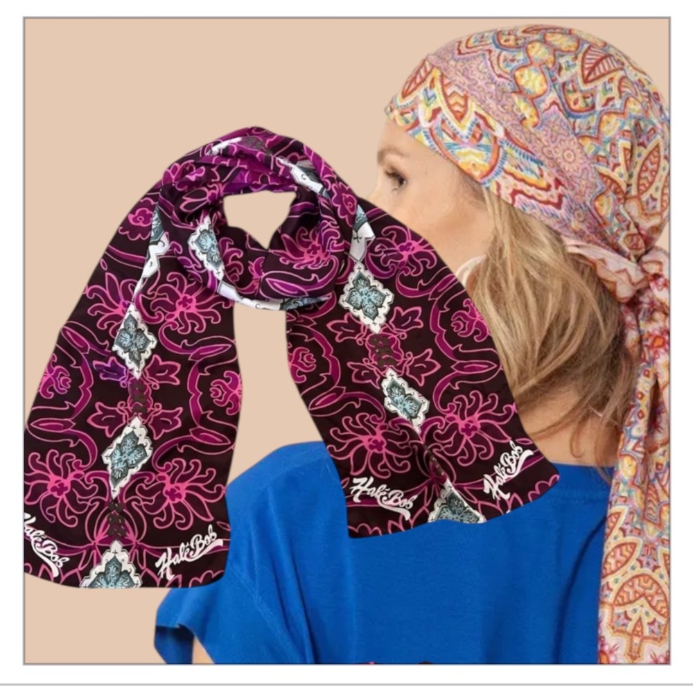 Hale Bob Silk Pink and Black Scarf
